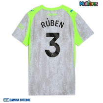 Camisa de Futebol Manchester City Ruben Dias #3 Equipamento Alternativo Mulheres 2025-26 Manga Curta